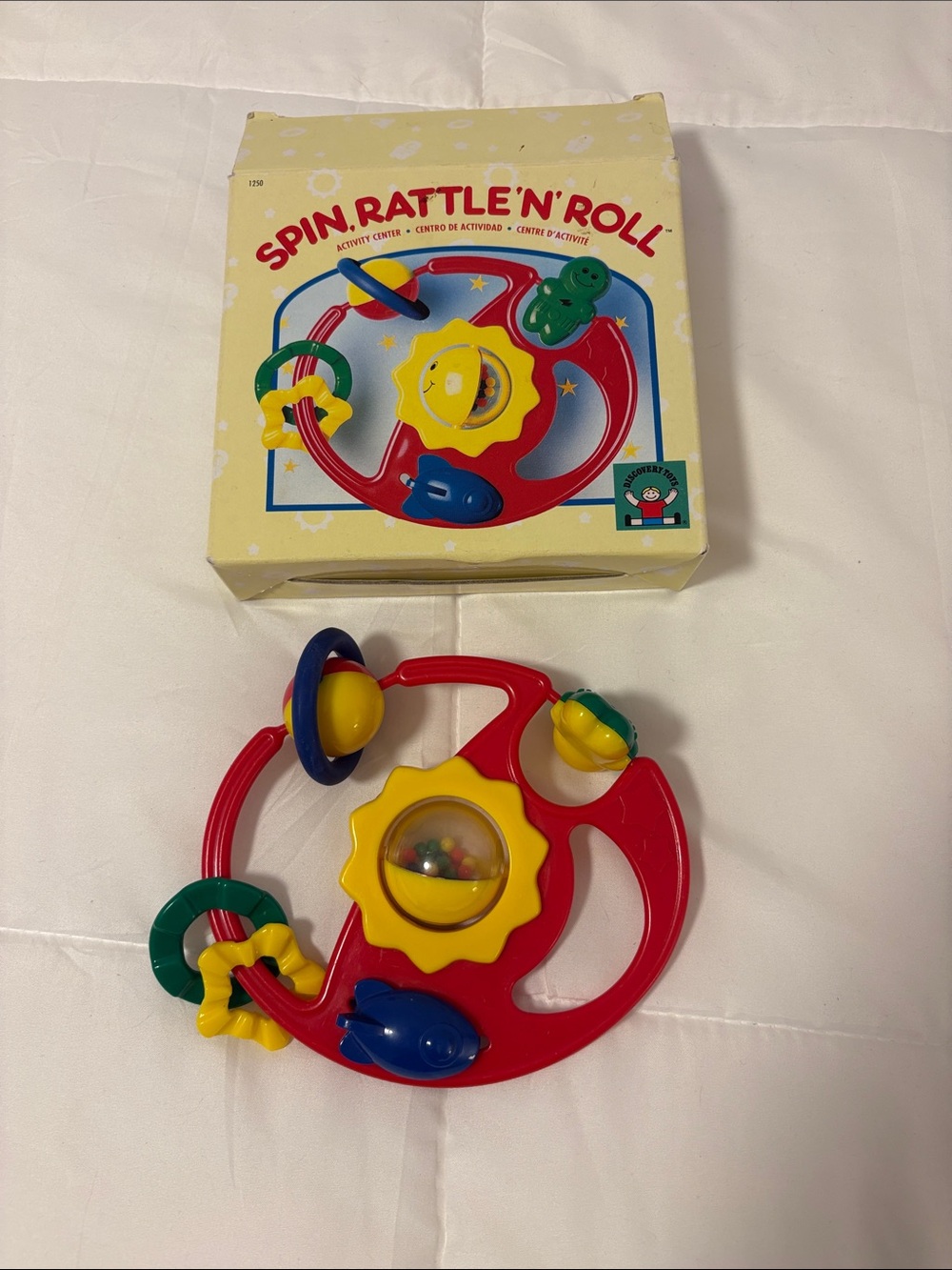 Discovery Toys vintage Spin Rattle'n'Roll Baby Activity Toy - 1993 with box